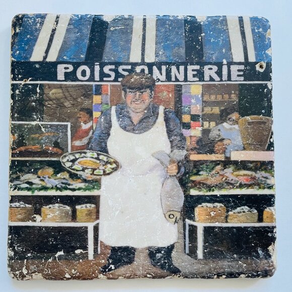 sAttribute French Artist Guy Christian Buffet Hand Painted Distressed Placques - Picture 6 of 9